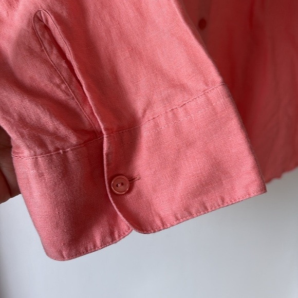 LL Bean Linen Button Down Blouse 2X - Picture 3 of 6